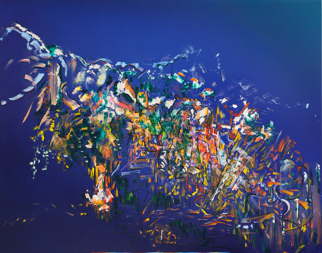 Lori Hyland, RIPPLING EFFECT, Oil, acrylic, metallic on Canvas (48 x 60’’)