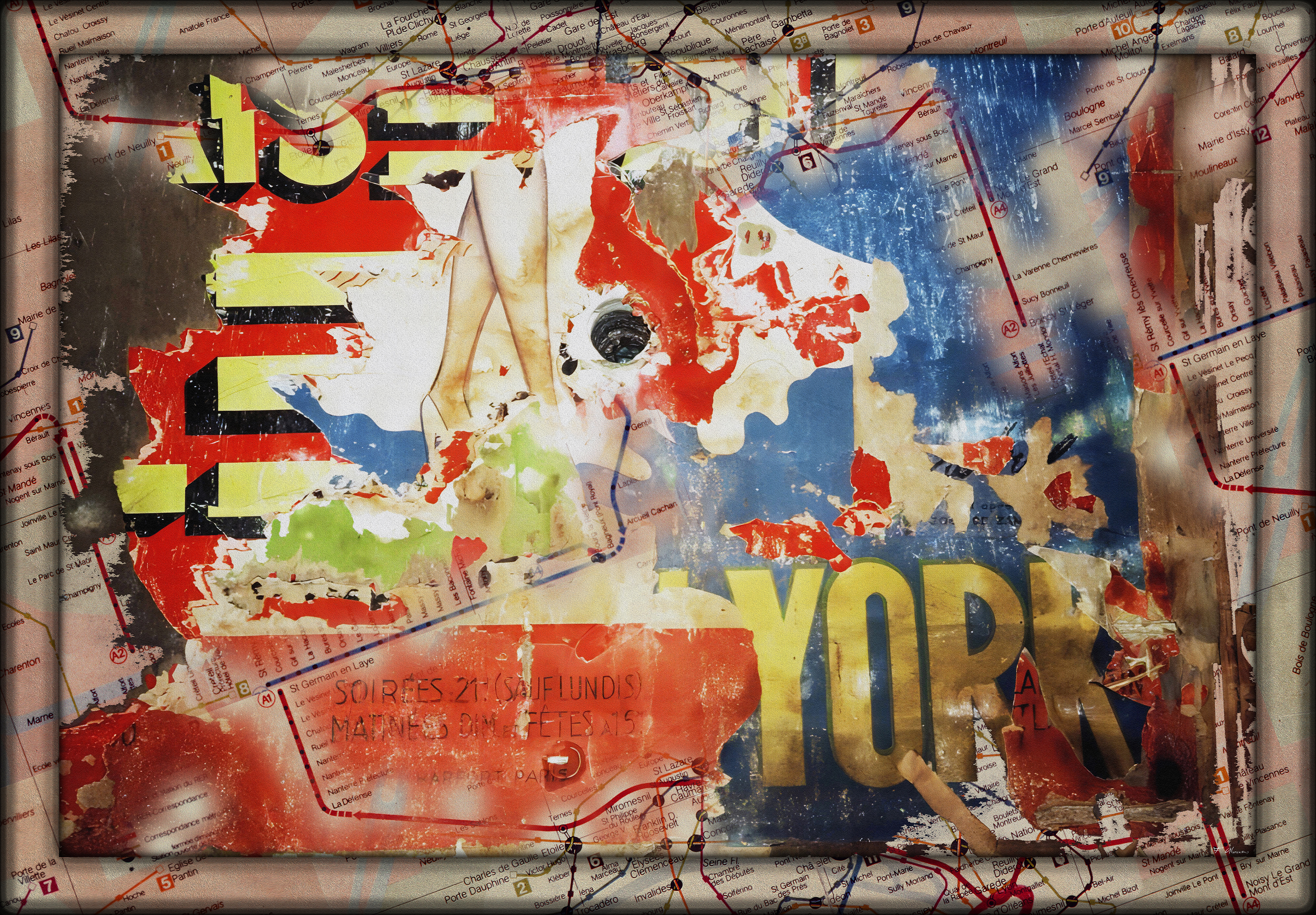 Frederick Abrams, Paris Torn Poster & Metro